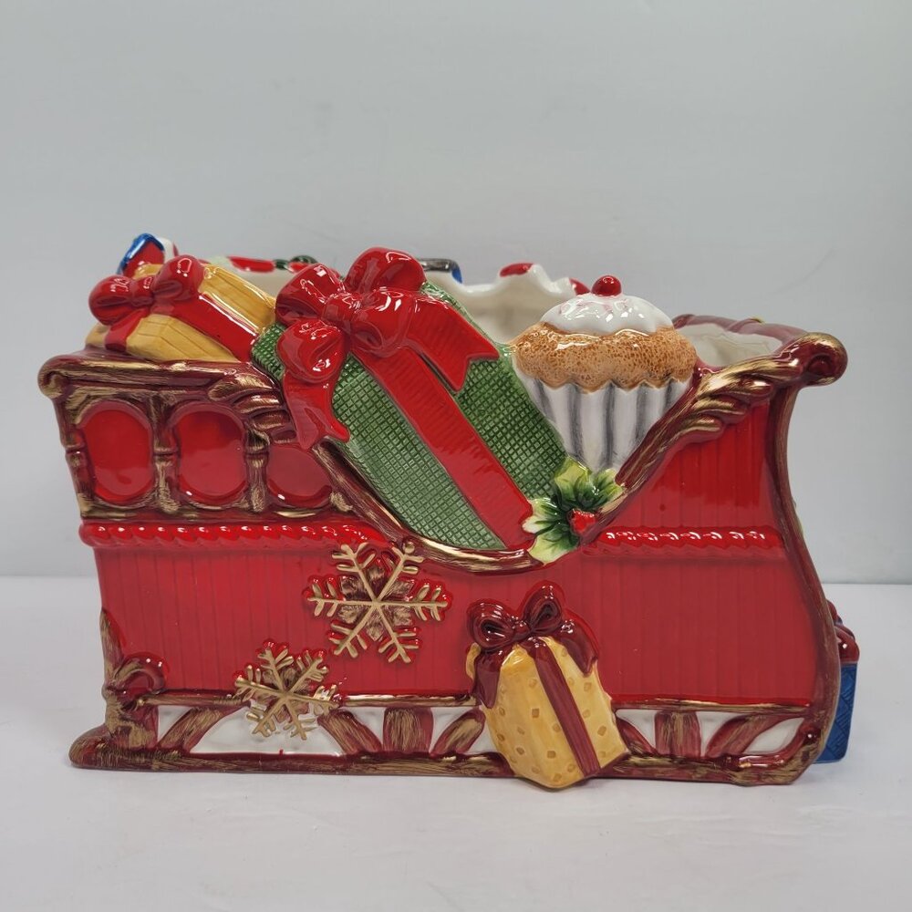 Fitz & Floyd The First Ladies Collection Christmas Red Sleigh Serving Bowl NOB - Picture 4 of 11